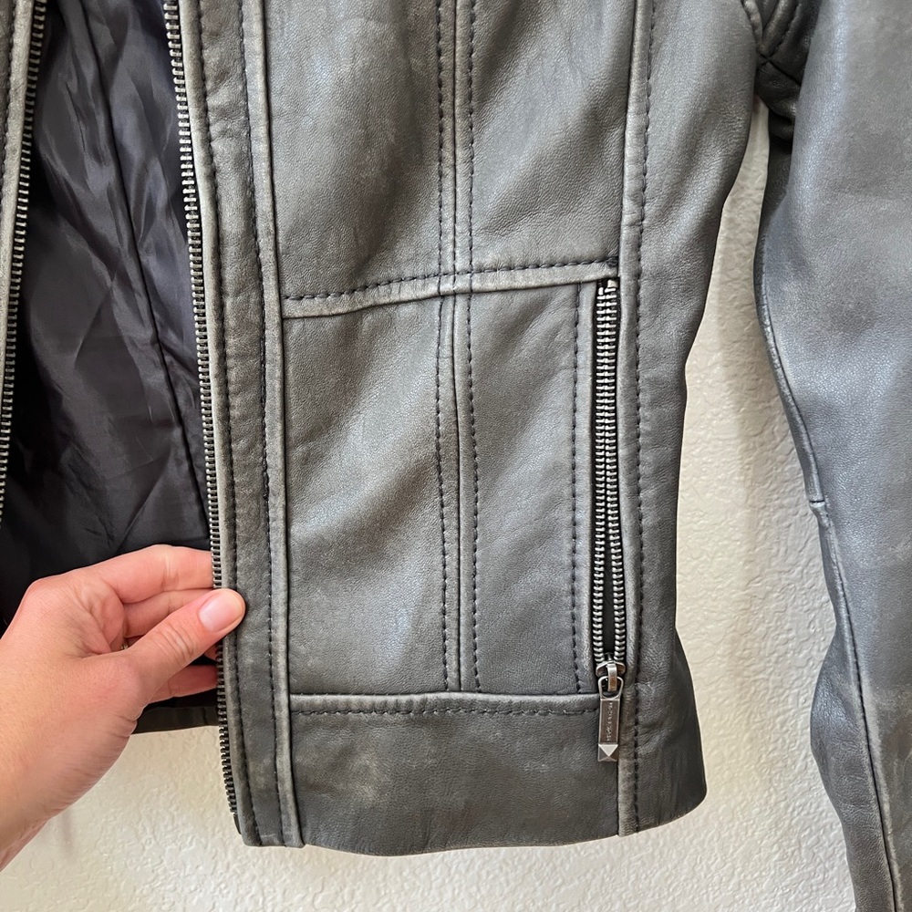 Gray Leather Jacket - image 3
